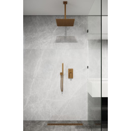 Труба-кронштейн для потолочного душа в квадратном дизайне, Shine Gun Metal