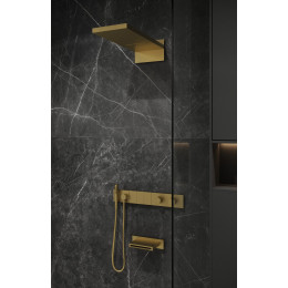 Встроенная душевая система  с изливом ZODIAC с термостатом, трехпозиционная MATT GOLD