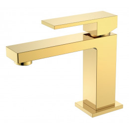 Cмеситель для умывальника Qubic Shine Gold
