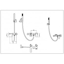 Смеситель для ванны с душем Qubic Matt White