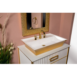 Столешница стекло 80см прямая БЕЛАЯ