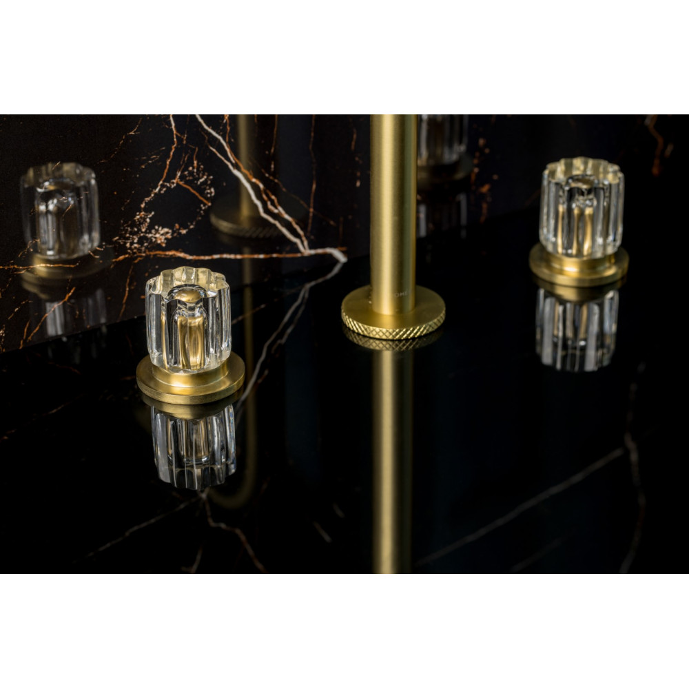 Смеситель на столешницу ELEGANTE на 3 отв. MAT GOLD