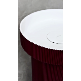 Пьедестал для раковины рифленый Corian 300*720 Burgundy