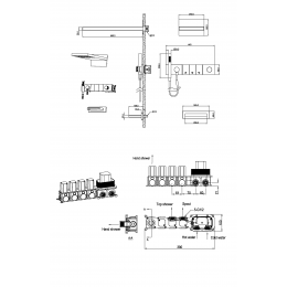 Встроенная душевая система  с изливом ZODIAC, трехпозиционная Nikel Brush