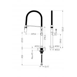 Смеситель для кухни UNO Shine Gun Metal