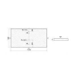Столешница прямое стекло 140cм Cветло-Золотой