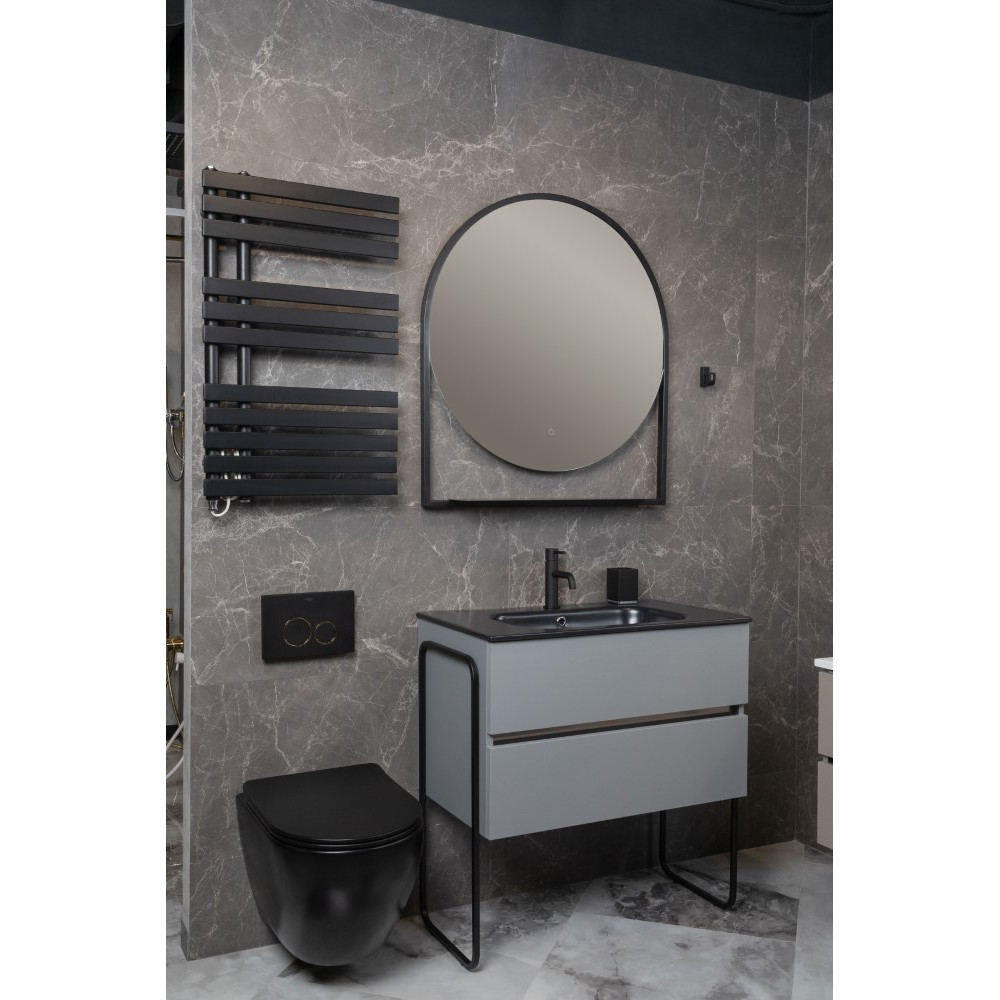 Тумба без раковины Vallessi 80*46cm DUST Grey мат 2 полки (402)