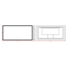 Зеркало прямоугольное без рамы, подсветка, сенсор, 140*70см