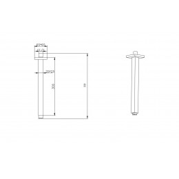 Труба-кронштейн для потолочного душа в квадратном дизайне, Nickel Brush