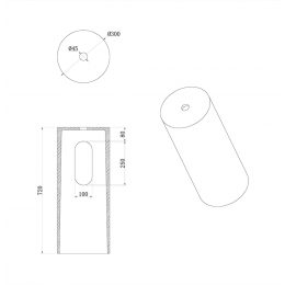 Пьедестал для раковины Corian 300*720 Grey