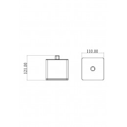 Стакан для ватных дисков квадратный белый-хром