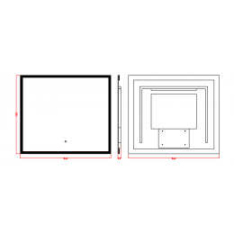 Зеркало прямоугольное без рамы, подсветка, сенсор, 80*70см