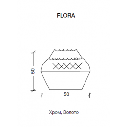 Ручка хрустальная FLORA золото