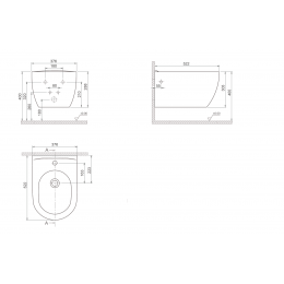 Bianca подвесной биде, глянец белый