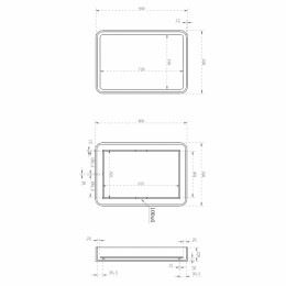 Зеркало для ванной ABBER Kristall AT6701Rubin с подсветкой