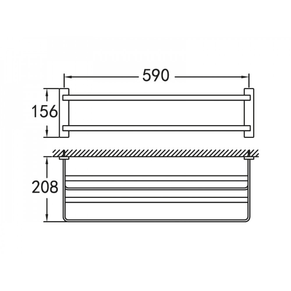 Полка для полотенец MAXIMA CZR-F-8910 590х208х156