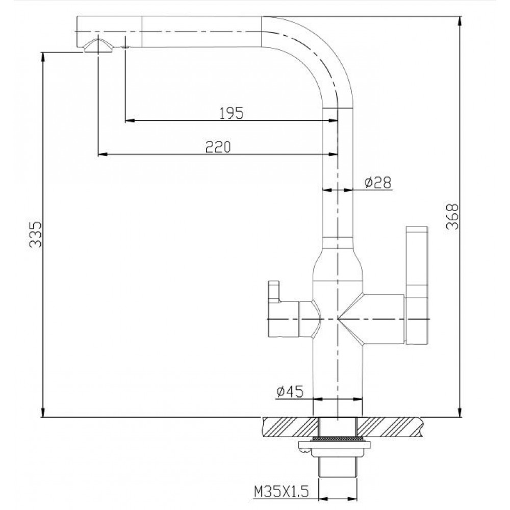 Смеситель для кухни с краном для питьевой воды BELBAGNO BB-LAM57-IN
