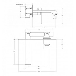 Встраиваемый смеситель для раковины BelBagno AURORA-BLVM-CRM-W0