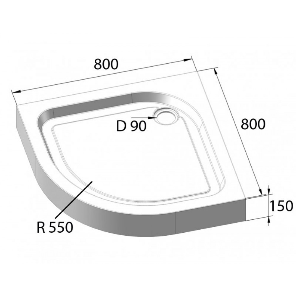 Акриловый поддон BELBAGNO TRAY-BB-R