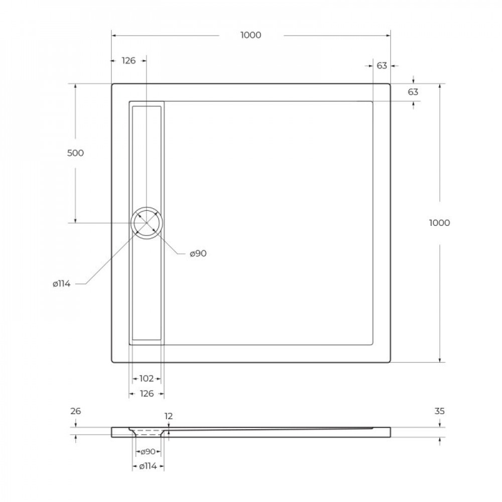 Акриловый поддон BELBAGNO TRAY-BB-DUE-A-4-W0