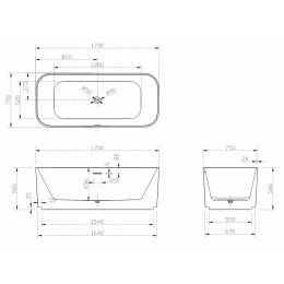 Акриловая ванна ABBER AB9363-1.7 белая