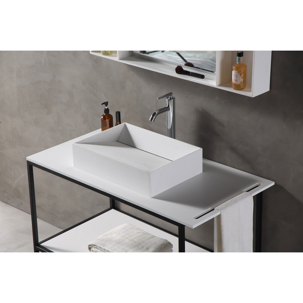 Консоль под раковину ABBER Stein AS2631 напольная, белая матовая