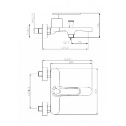 Смеситель для ванны и душа CEZARES MOMENTO-VD-01