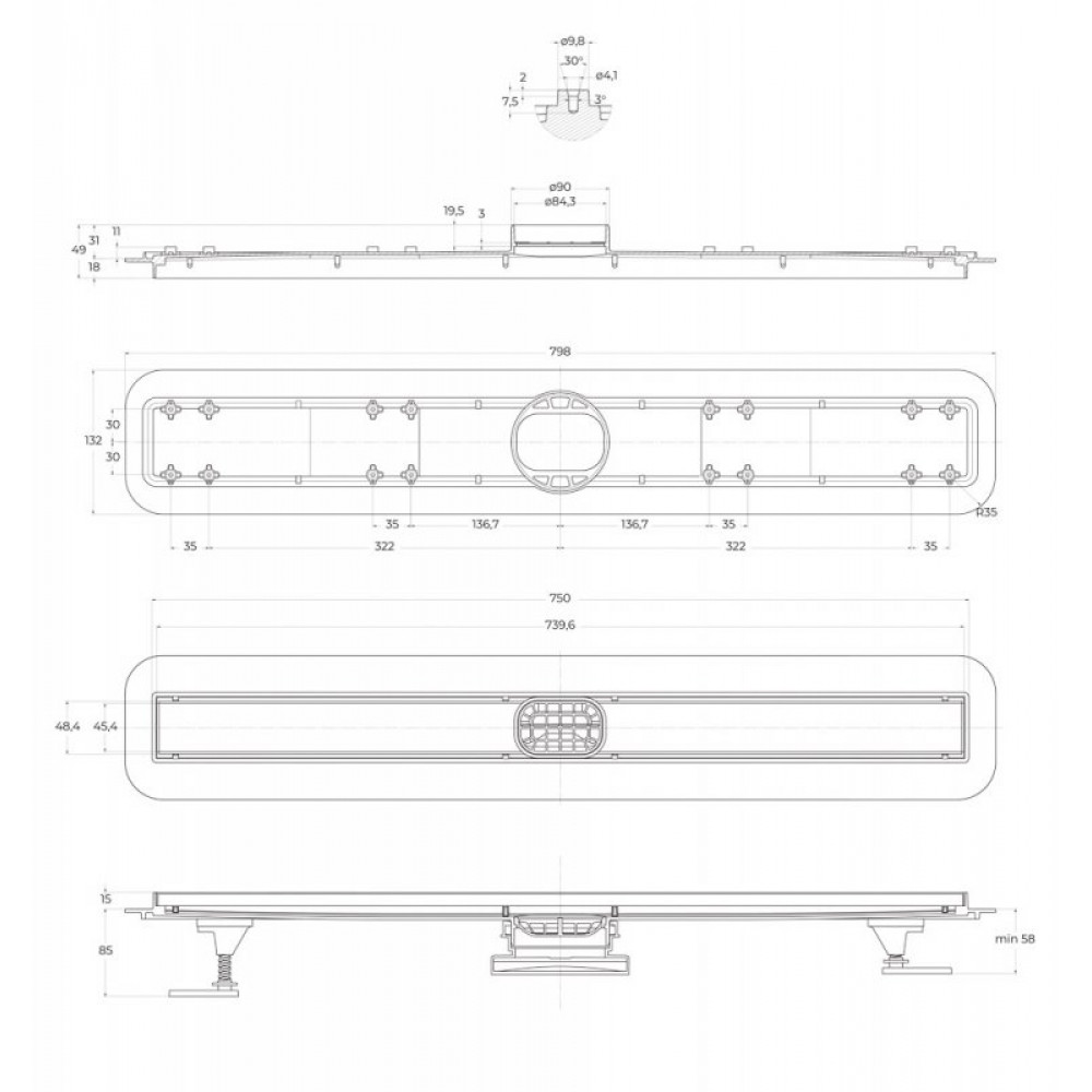 Душевые лотки BelBagno BB-LD-LUCE