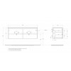 Мебель для ванной комнаты BELBAGNO KRAFT-1200, 1400 с четырьмя ящиками и двойной раковиной