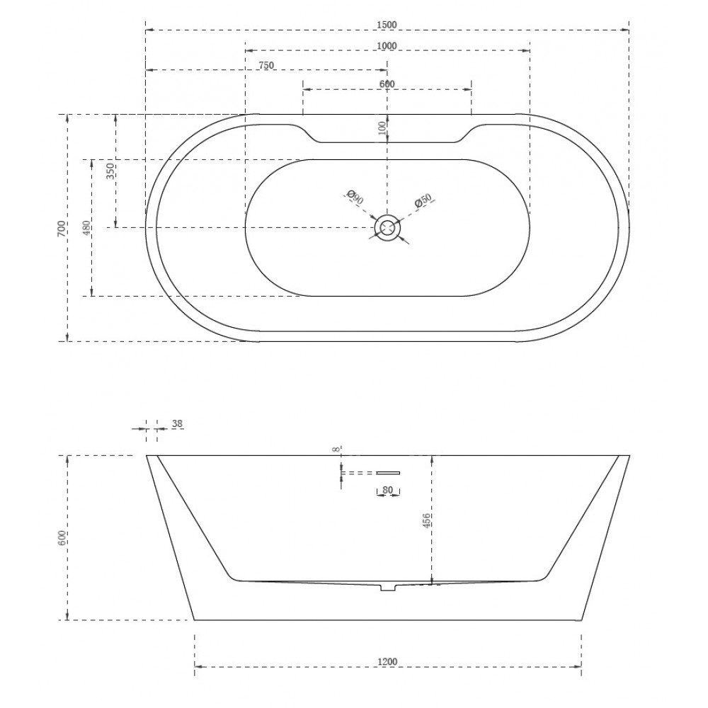 Акриловая ванна ABBER AB9299-1.5 белая