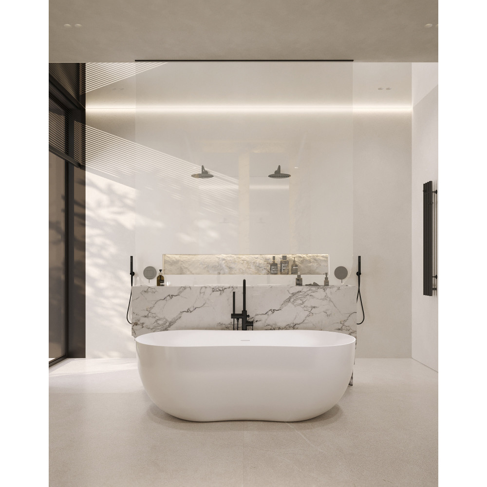 Ванна из искусственного камня ABBER Stein AS9604 белая матовая