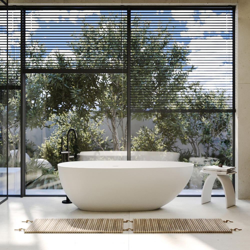 Ванна из искусственного камня ABBER Stein AS9611-1.7 белая матовая