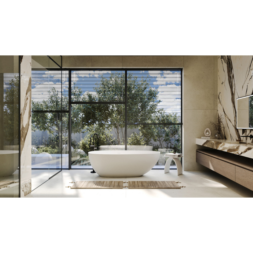 Ванна из искусственного камня ABBER Stein AS9611-1.7 белая матовая