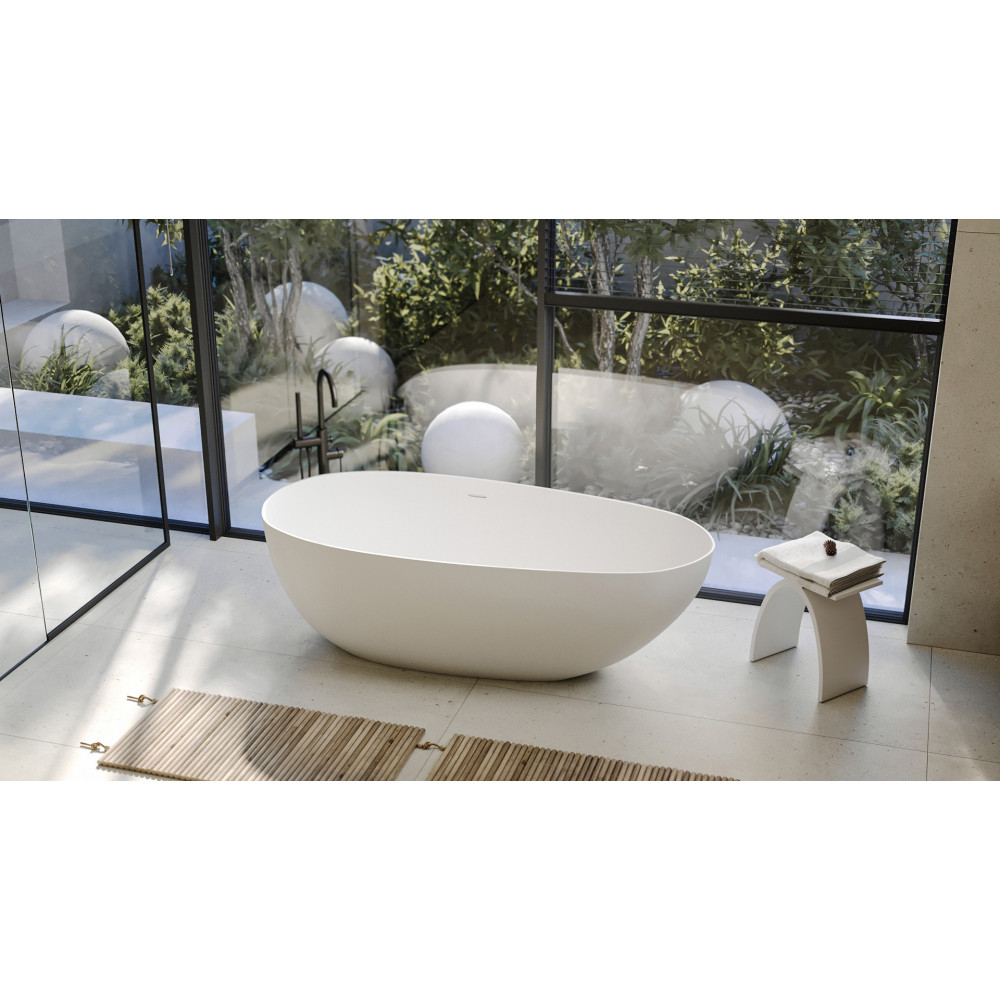 Ванна из искусственного камня ABBER Stein AS9611-1.7 белая матовая