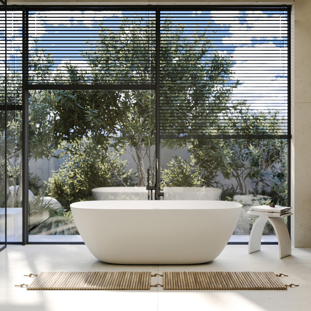 Ванна из искусственного камня ABBER Stein AS9612-1.7 белая матовая