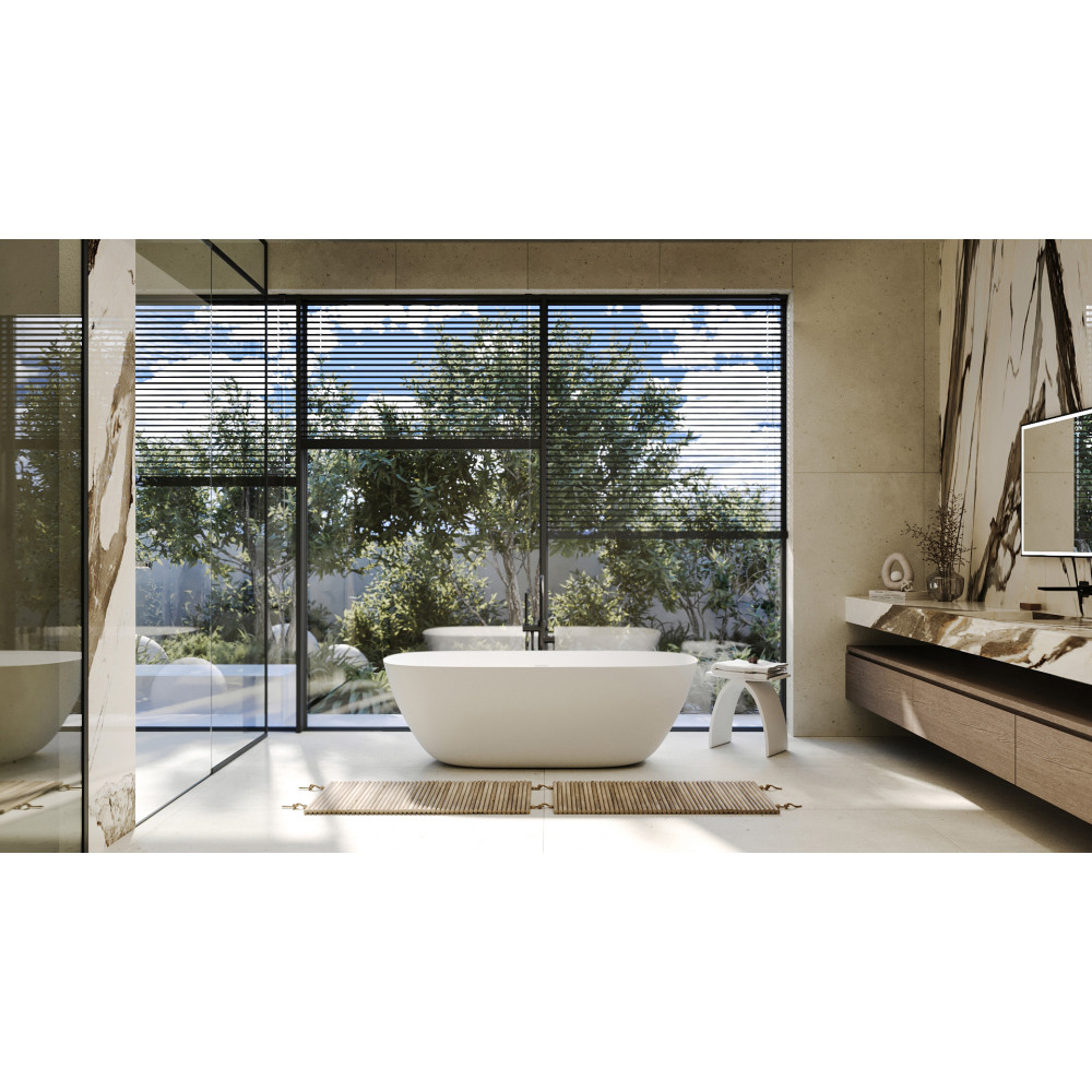 Ванна из искусственного камня ABBER Stein AS9612-1.7 белая матовая