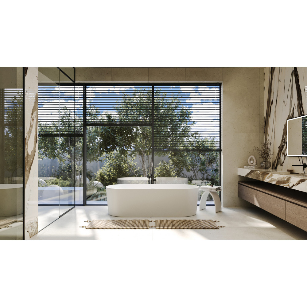 Ванна из искусственного камня ABBER Stein AS9614 белая матовая