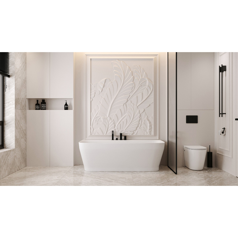 Ванна из искусственного камня ABBER Stein AS9616 белая матовая