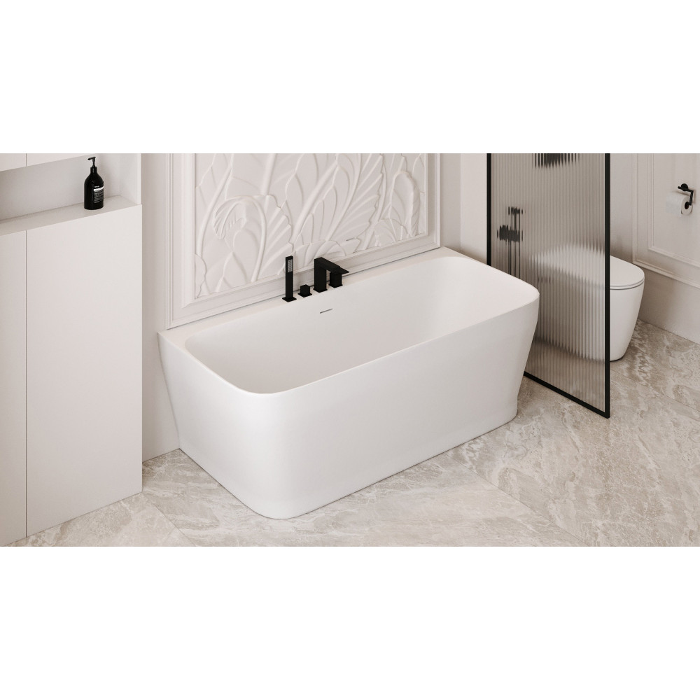 Ванна из искусственного камня ABBER Stein AS9616 белая матовая