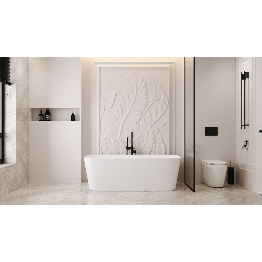 Ванна из искусственного камня ABBER Stein AS9617 белая матовая