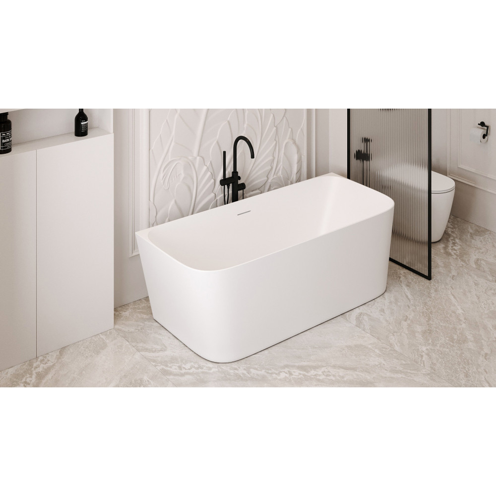 Ванна из искусственного камня ABBER Stein AS9617 белая матовая