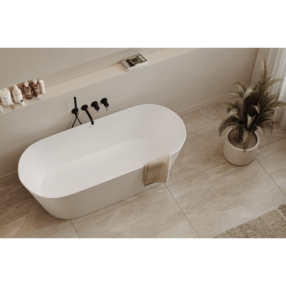 Ванна из искусственного камня ABBER Stein AS9622 белая матовая