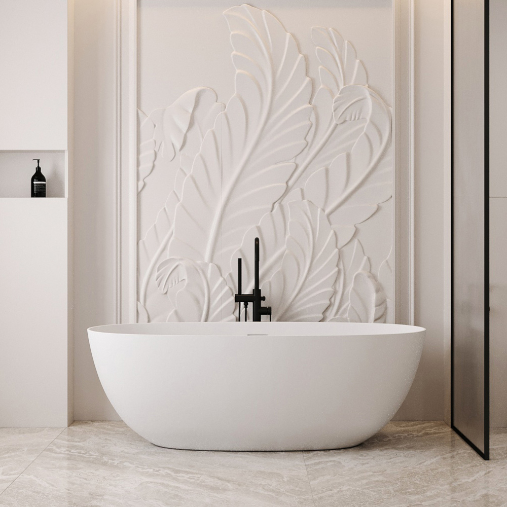 Ванна из искусственного камня ABBER Stein AS9624-1.7 белая матовая