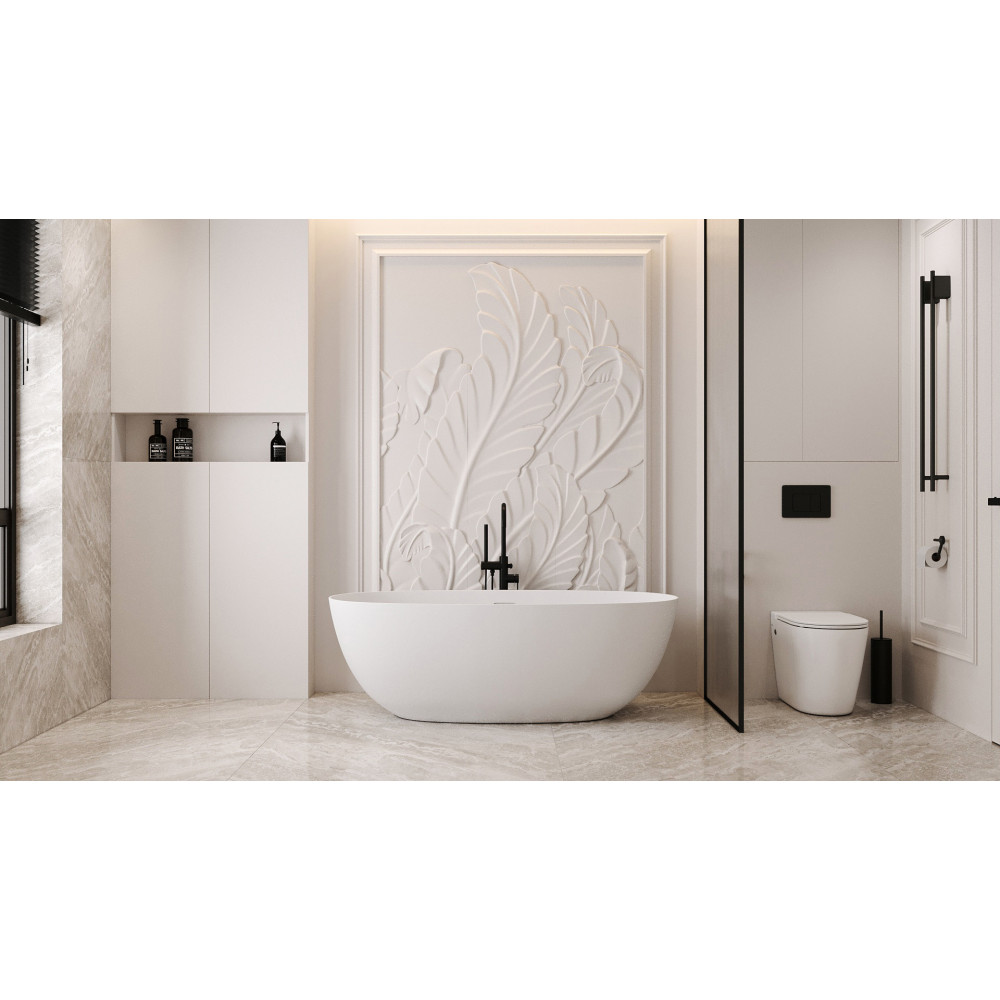 Ванна из искусственного камня ABBER Stein AS9624-1.7 белая матовая