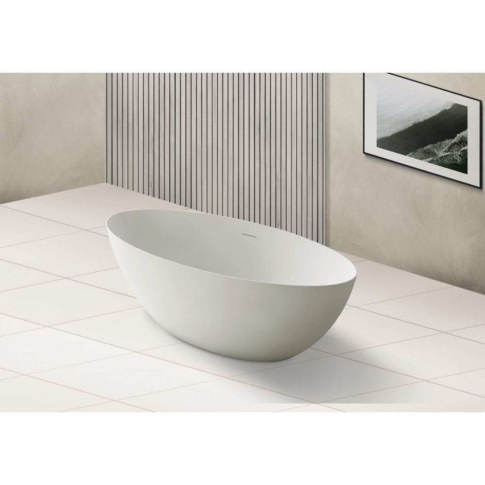 Ванна из искусственного камня ABBER Stein AS9625-1.8 белая матовая