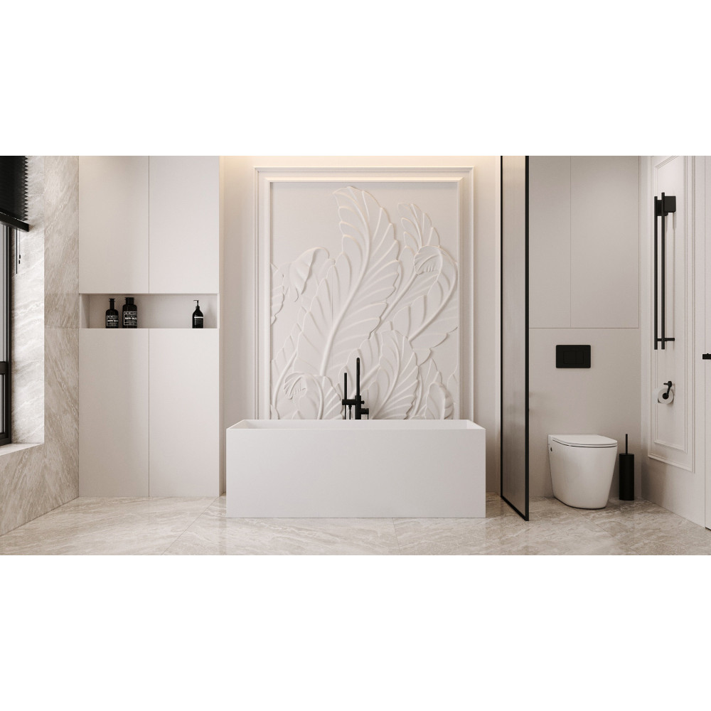 Ванна из искусственного камня ABBER Stein AS9640-1.5 белая матовая