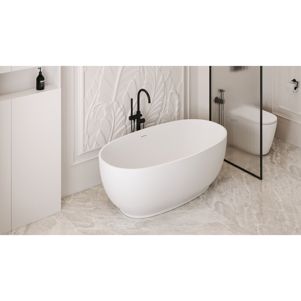 Ванна из искусственного камня ABBER Stein AS9641-1.4 белая матовая