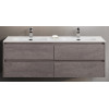 Мебель для ванной комнаты BELBAGNO KRAFT-1200, 1400 с четырьмя ящиками и двойной раковиной