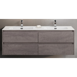 Мебель для ванной комнаты BELBAGNO KRAFT-1200, 1400 с четырьмя ящиками и двойной раковиной