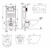 Комплект ABBER унитаз AC1100 белый с инсталляцией AC0105 и кнопкой AC0120 хром, биде AC1150 с инсталляцией AC0101P
